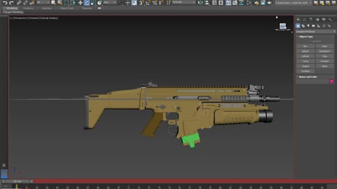 Rifle 3d model animation deploy and firing