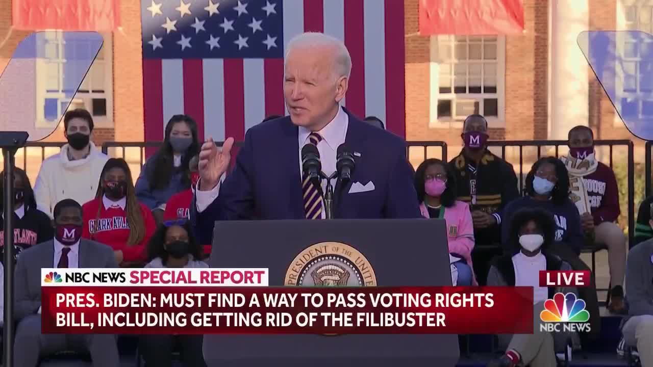 Biden Calls For End to Filibuster To Pass Voting Rights Legislation