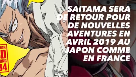 La saison 2 de One Punch Man sera finalement diffusée en avril 2019.