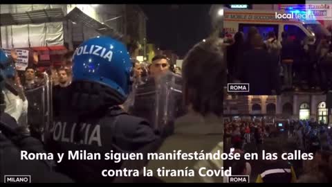 Roma y Milan siguen manifestándose en las calles contra la tiranía Covid