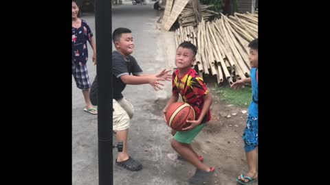 Village kids basketball blocks!