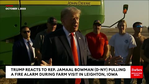 JUST IN- Trump Reacts To Rep. Jamaal Bowman Pulling Fire Alarm