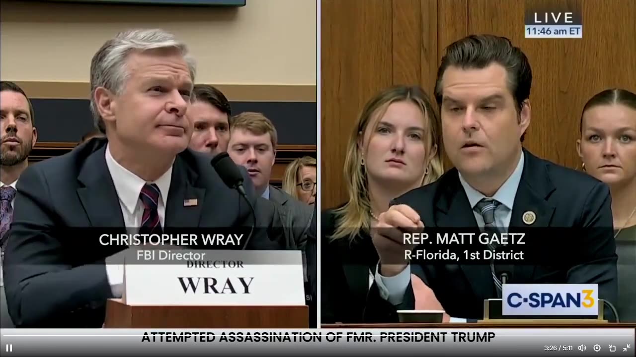 @RepMattGaetz chất vấn Giám đốc FBI Christopher Wray: