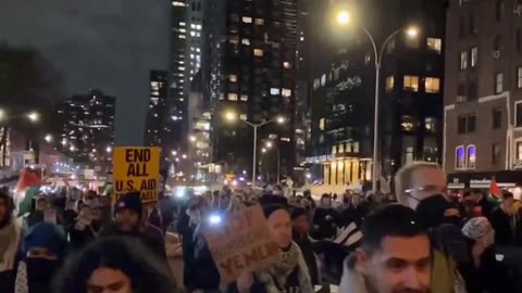 Demonstration in support of Palestine and Yemen takes place in New York