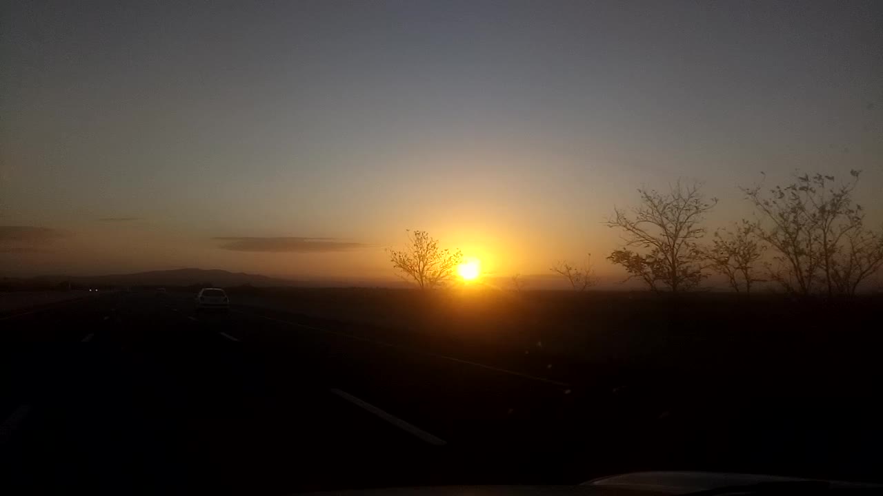 sunset on the highway