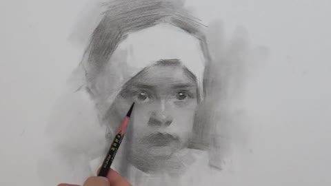 Crying little girl sketching process, don't miss it if you are interested 8