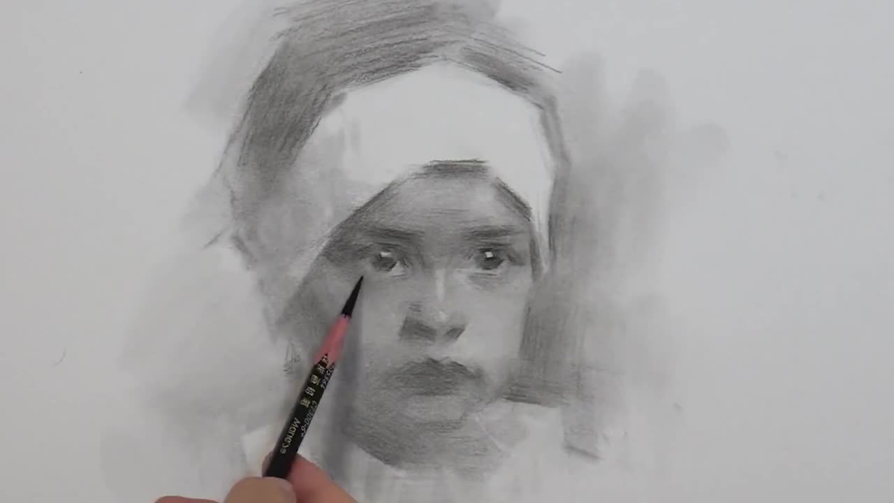 Crying little girl sketching process, don't miss it if you are interested 8