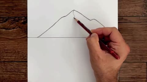 Outline The Shadow Dividing Line Of The Mountains