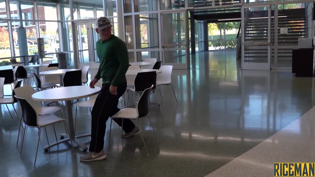 Chair pulling prank