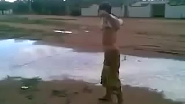 DRUNK DIVES INTO THE MUD THINKING IT WAS A RIVER