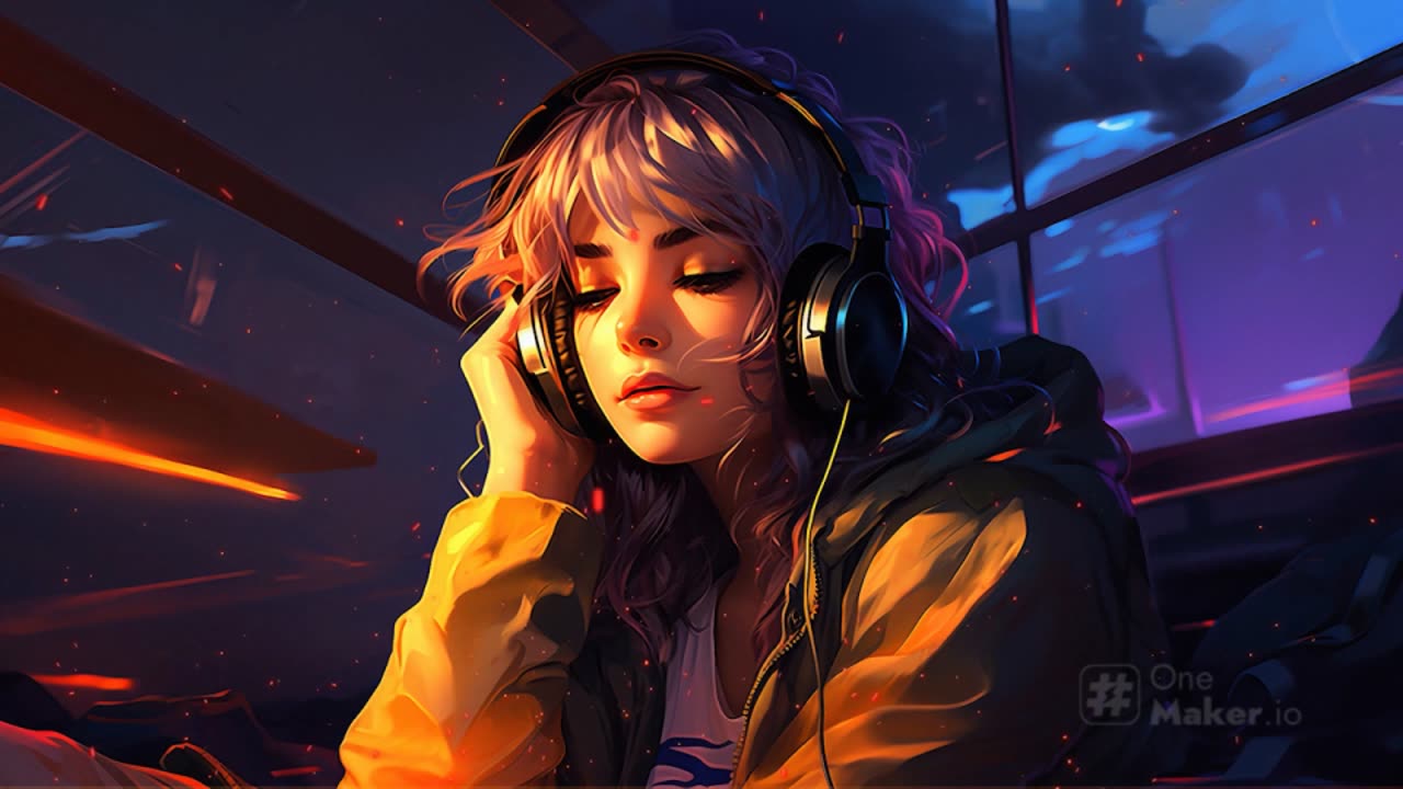 Girl Listening to Lofi Music