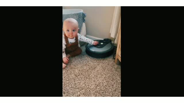 Buby turns on robot vacuum, immediately regrets it