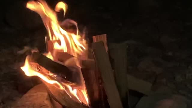 Firewood burned late at night