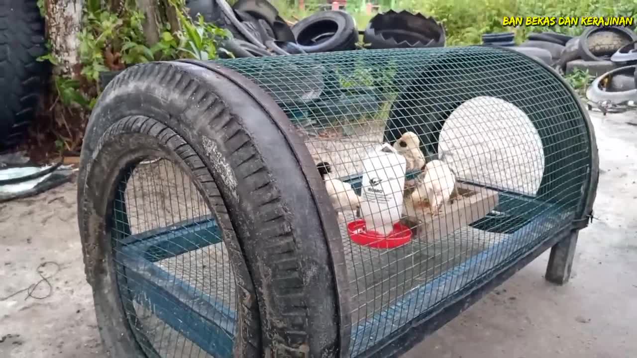 used tires for making chicken coops