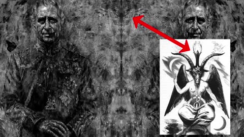 KING CHARLES DEMONIC PORTRAIT- IF YOU LOOK CLOSELY YOU WILL SEE THE SECRET MESSAGES REVEALED IN IT-