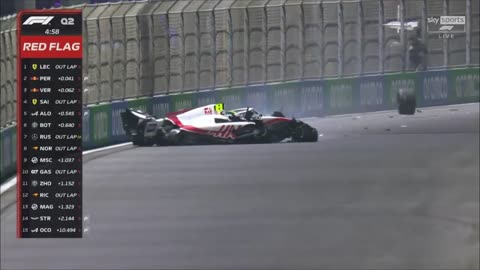 Bandera roja por accidente de Mick Schumacher