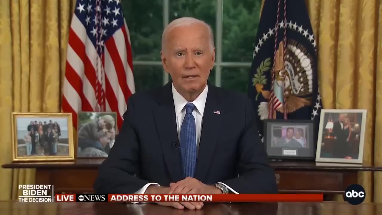 President Joe Biden gives address after dropping out of 2024 election