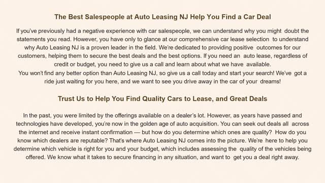 Auto Leasing NJ