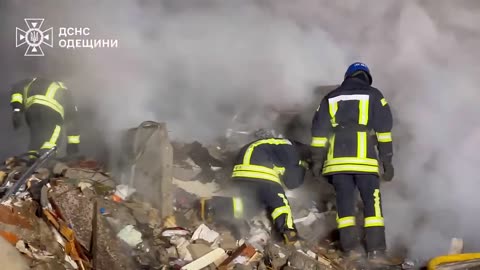 Footage of search and rescue operation in Odesa