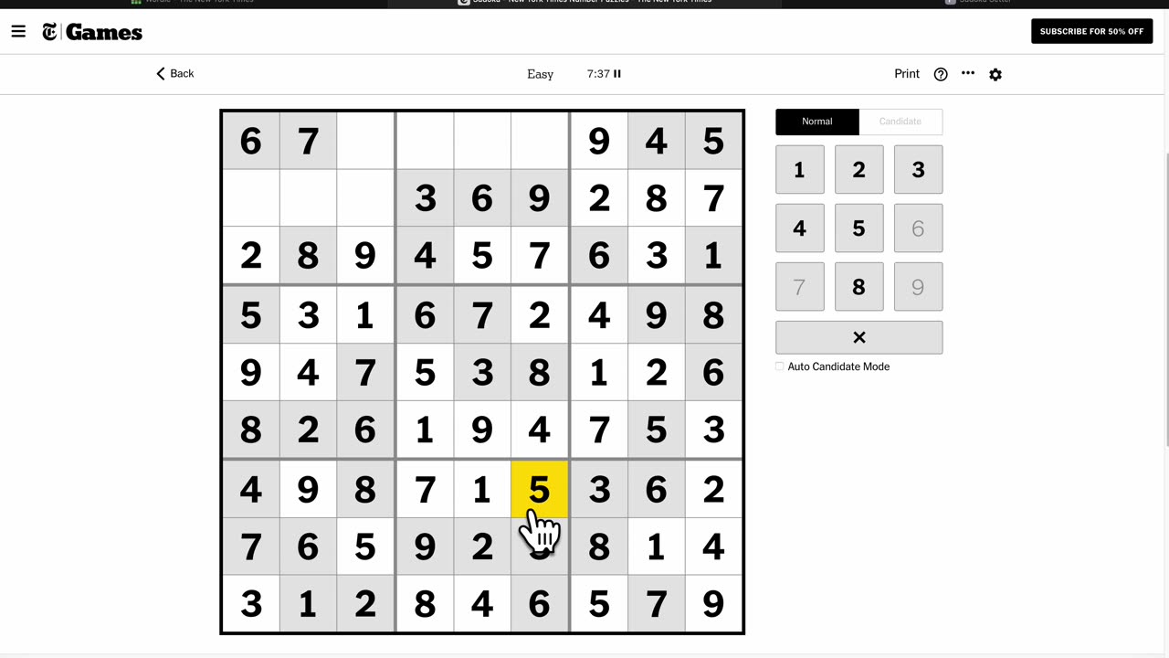 Sudoku 2023-05-29 easy
