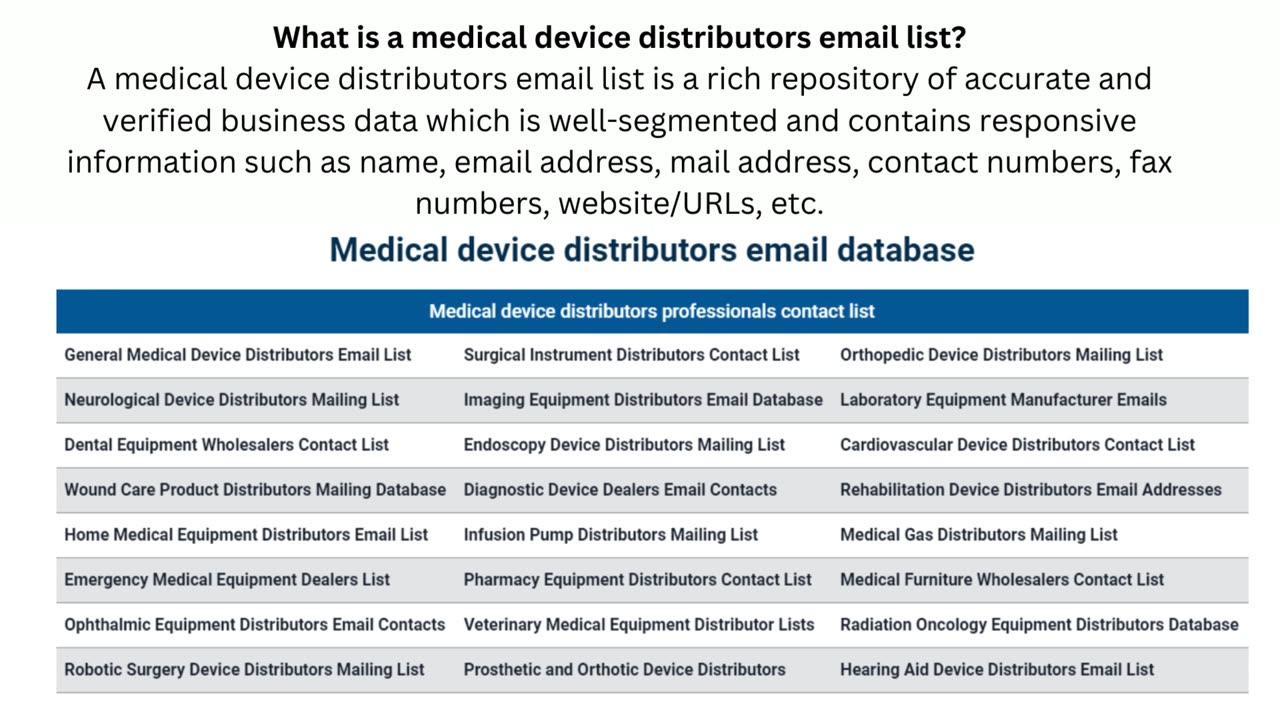 Where to Get Medical Device Distributors Email List for Free?