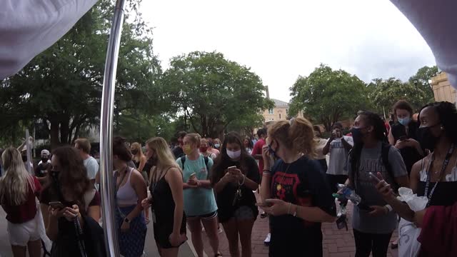 Part 7 Preacher draws hundreds of University of South Carolina students.