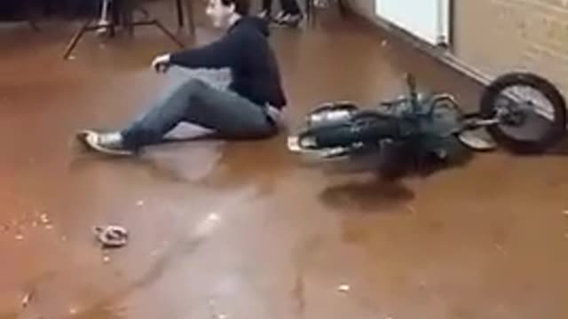 Loud - motorcycle runs in wall