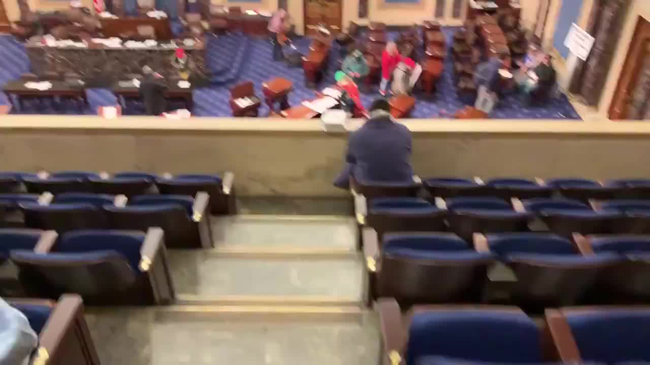 Protestors storm the US Senate floor