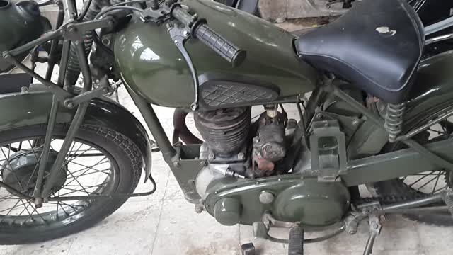 Old WWII motorcycle in very good condition