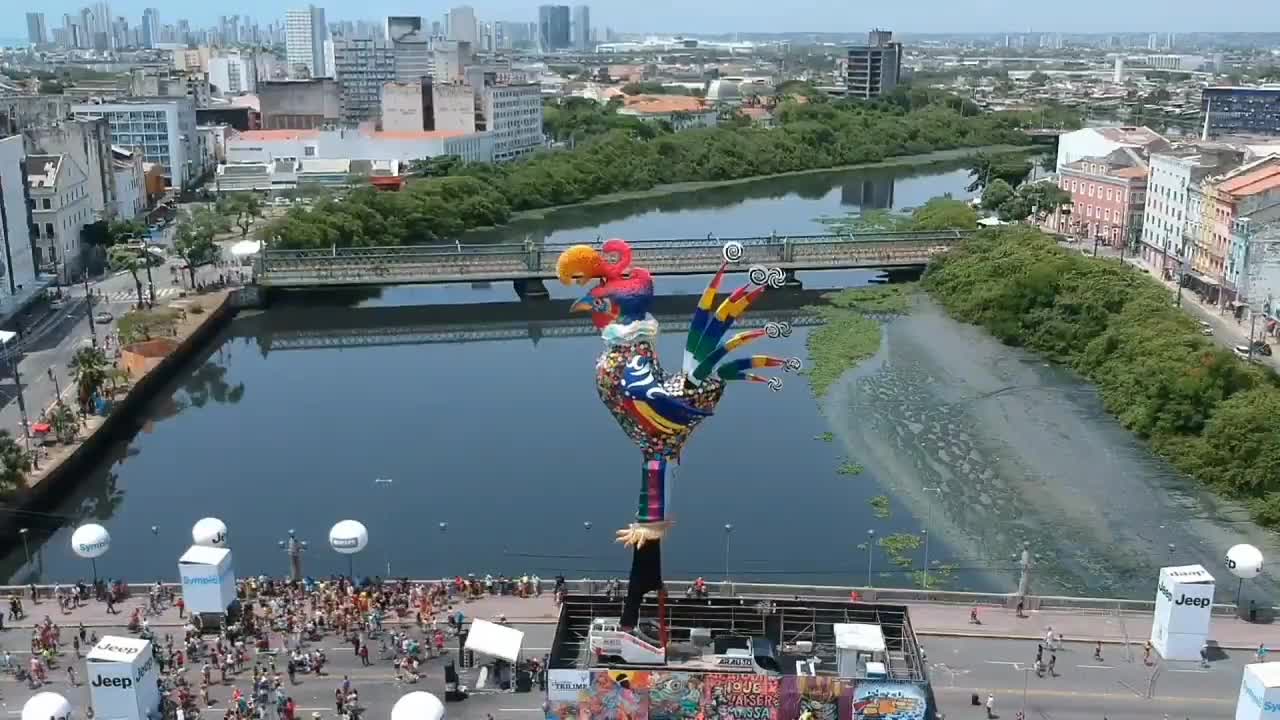 Galo da Madrugada, the largest street block in the world,aerial video drone Spark DJI.