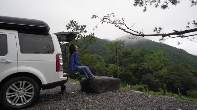 [148] Camping alone in the car on the day of the typhoon. | Vlog | Relaxing | Soothing