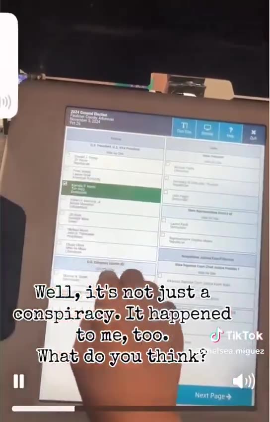 Arkansas Voting Machine won’t Allow the Selection of Donald Trump, switches it to Kamala Harris