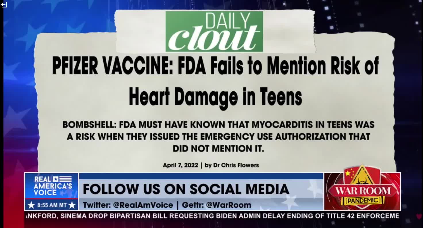 HUGE: FDA Failed to Mention Heart Damage to Teens When Approving Pfizer Vaccine