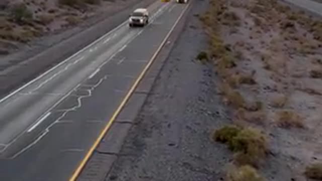 Freedom Convoy USA, Arizona desert - convoy going peacefully towards D.C.