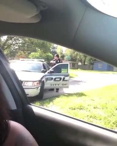 Soldier -driving a stolen car- cries racism after officer points firearm at her