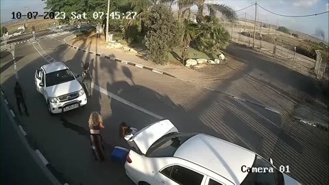 Israel - Hamas CCTV catches Two Woman caught in a shootout