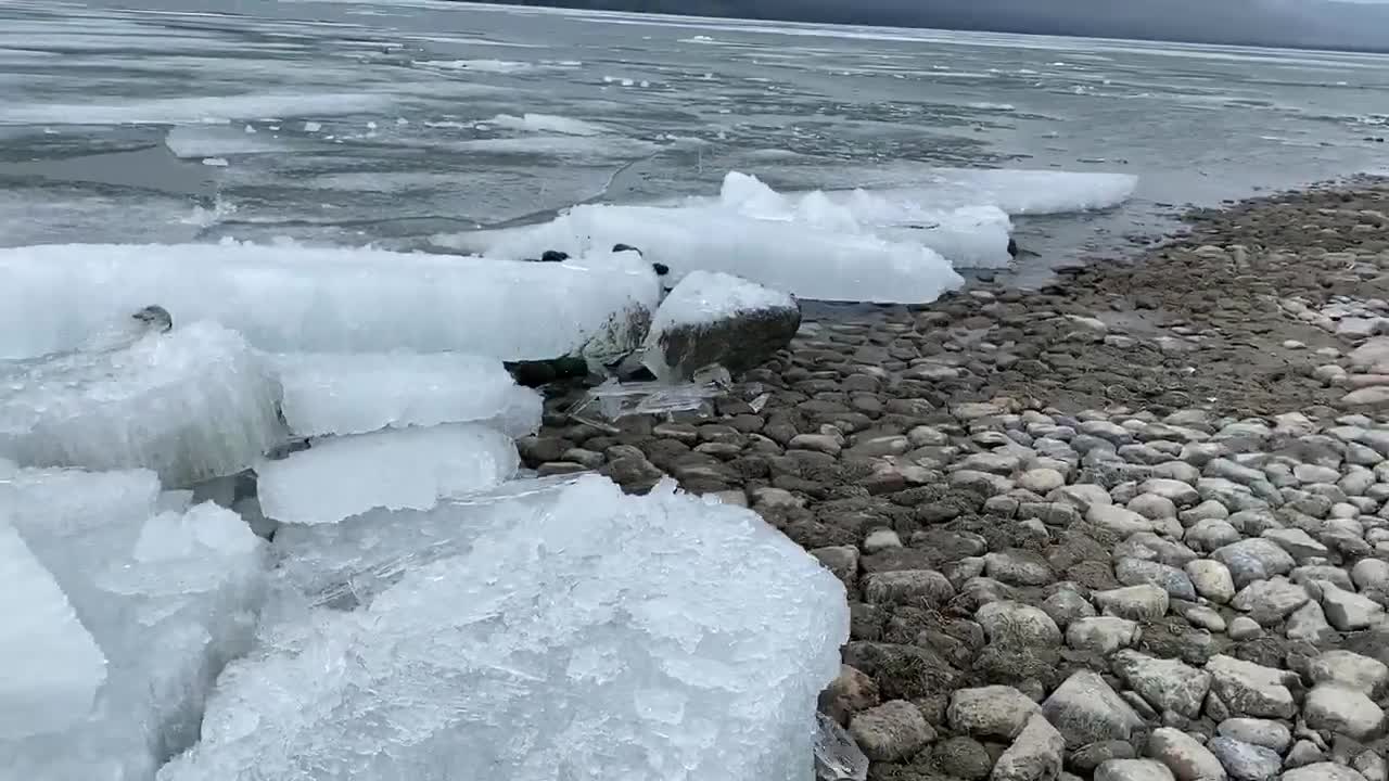 Snow river has falling