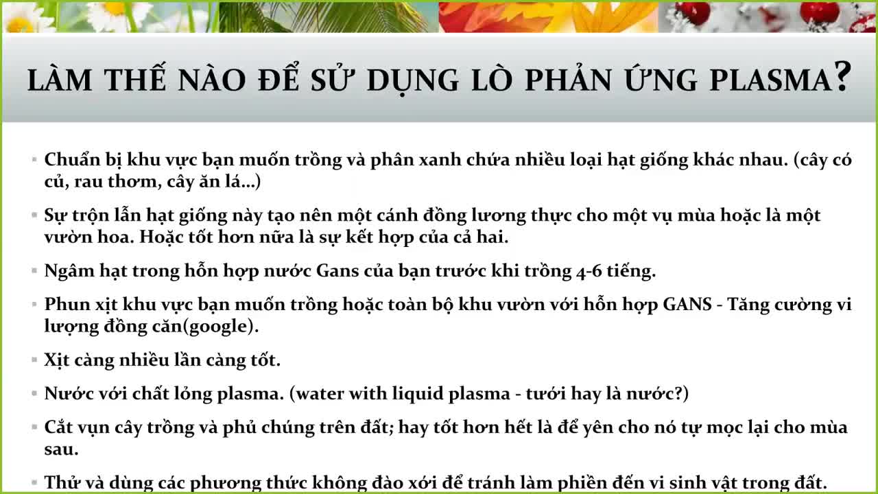 1. Lớp Nông Nghiệp Keshe Plasma Công Cộng 1