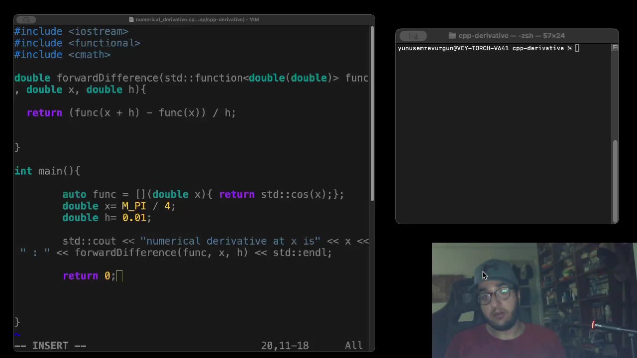 Numerical Differentiation in C++: Calculate Derivatives Using the Forward Difference Method