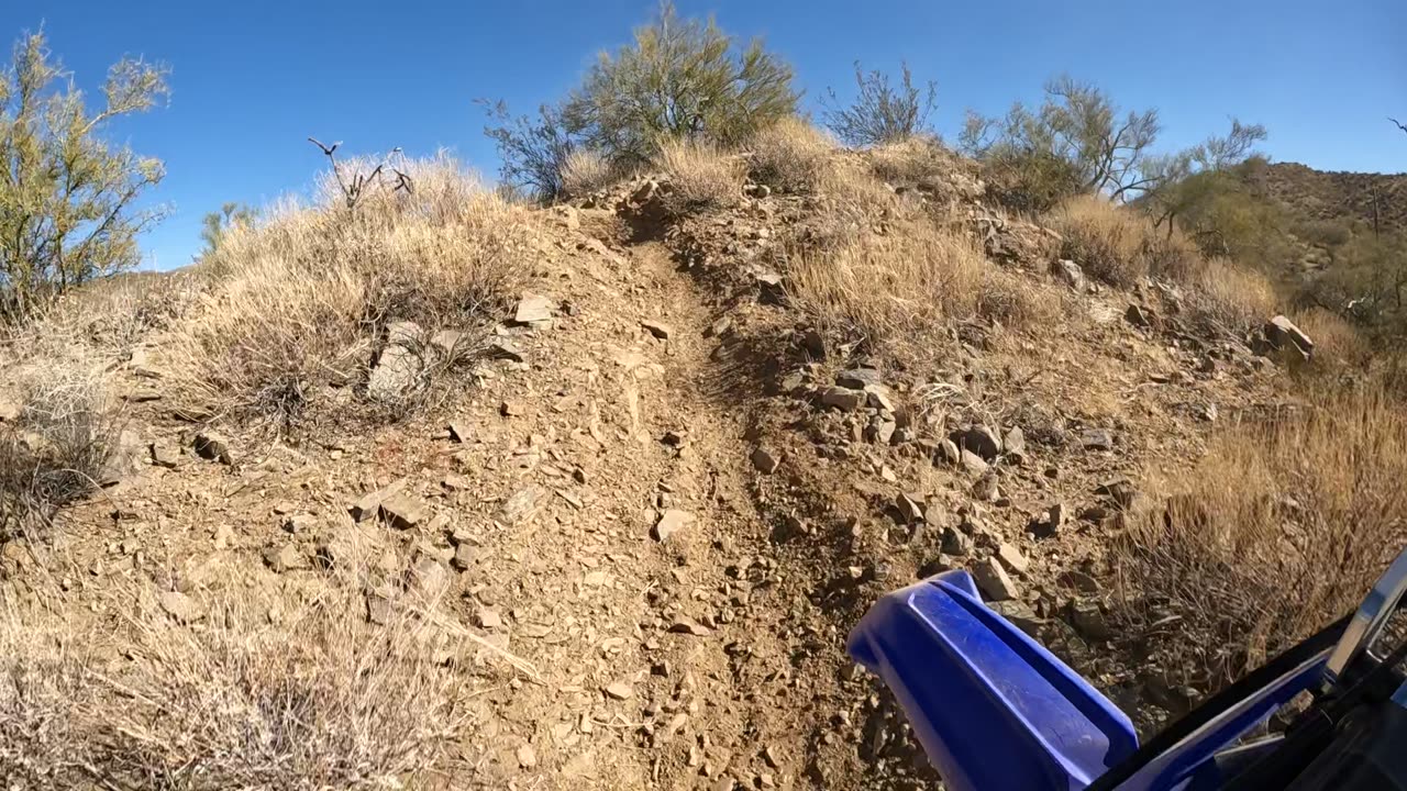 Motorcycle riding single track in Arizona