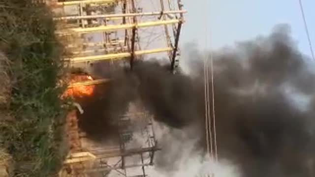 DP denger substation in fire