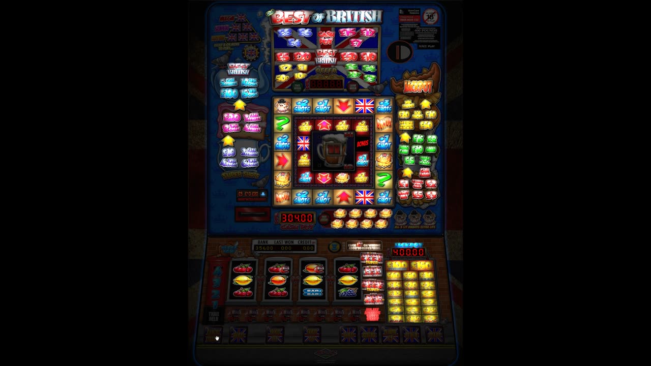 Club Best Of British £400 Jackpot Reflex Fruit Machine Emulation