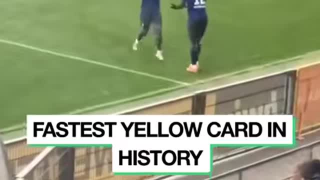 Fastest Yellow Card In History