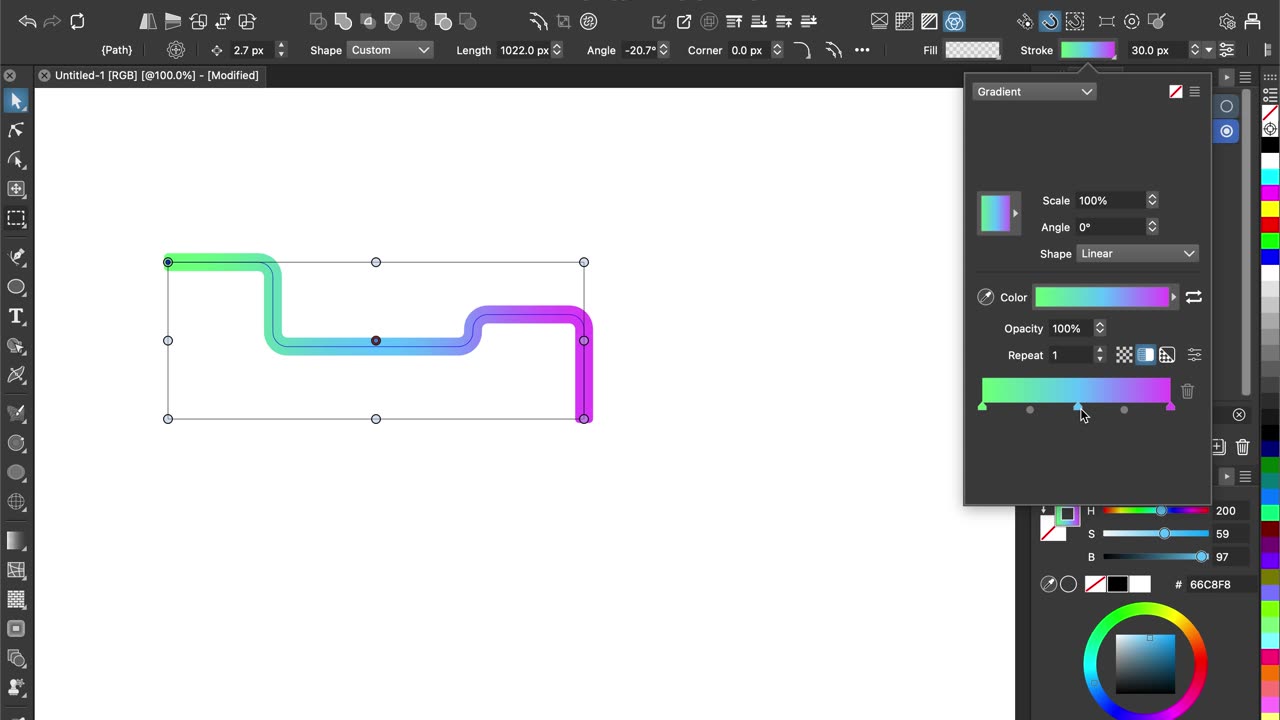 VectorStyler - Gradient color picker doesn't work