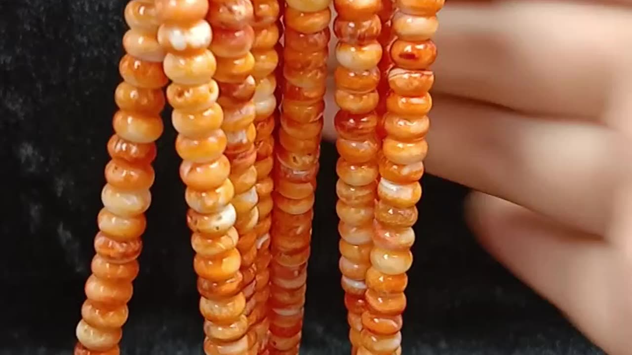 Orange roundle beads spiny oyster Moudle and heishi for Jewelry Making DIY Bracelet 20240530-02-08