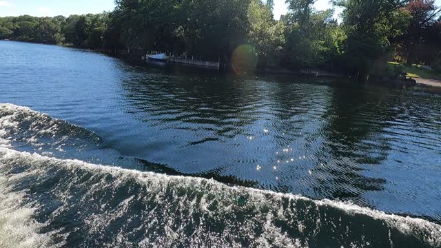 Boat house on Lake Coniston. Boat tour. GoPro