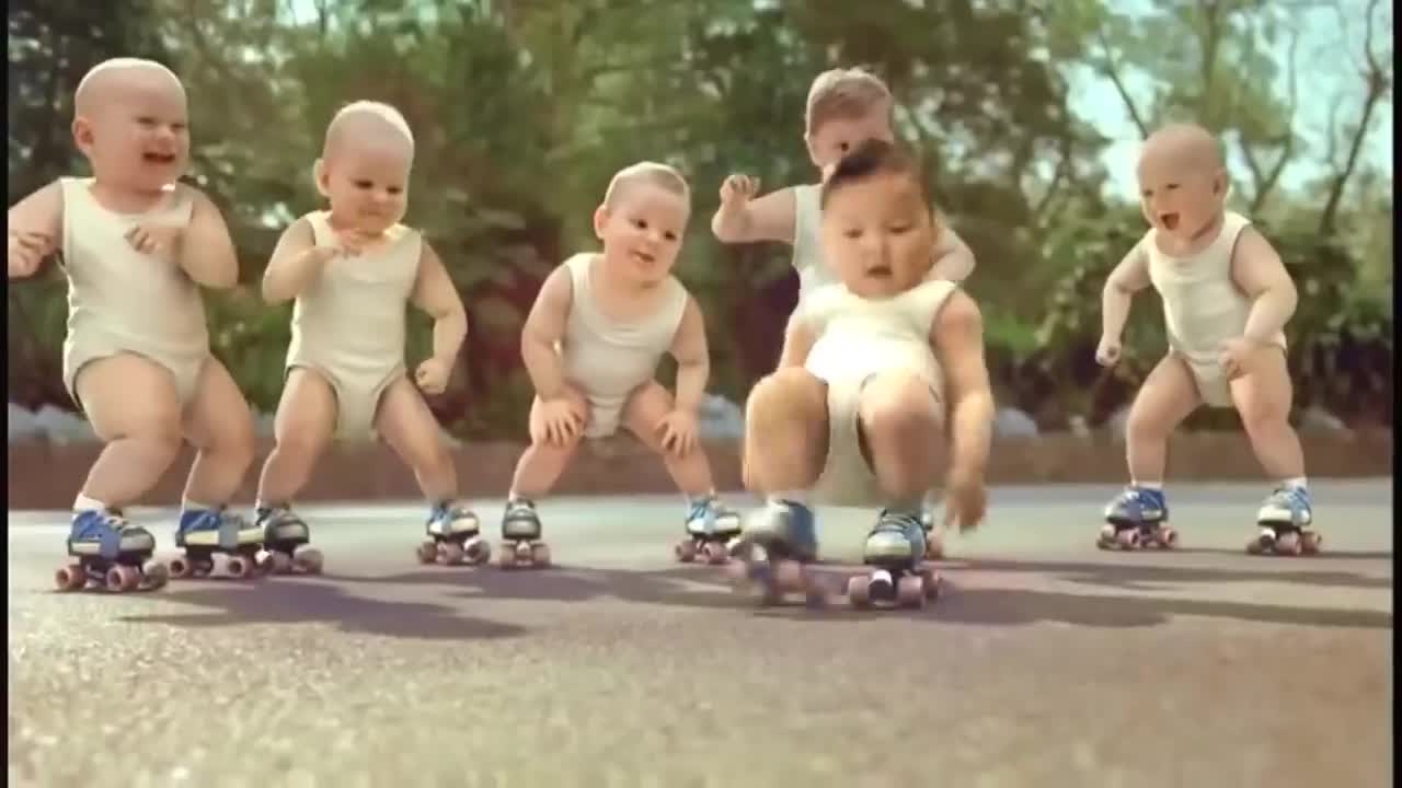 Funny dance with baby