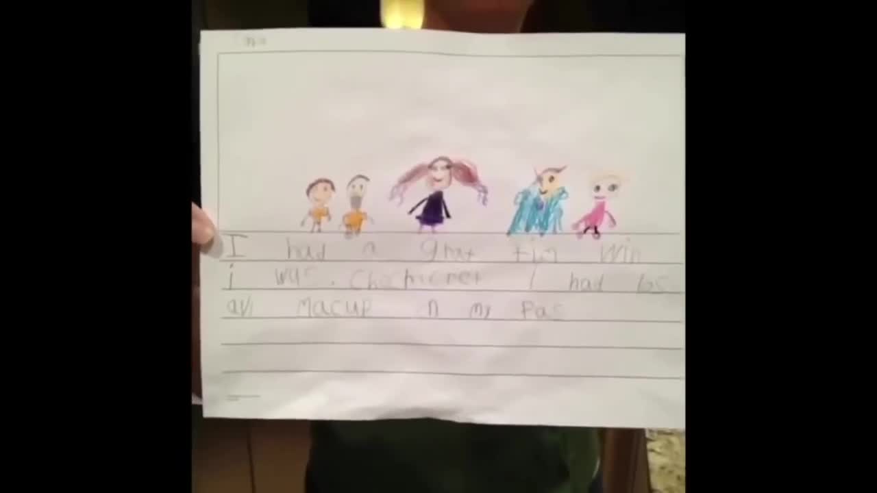 “I had a grat tim”.