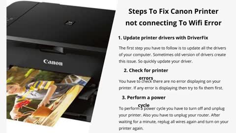 Simple Way To Fix Canon Printer Not Connecting To Wifi Issue