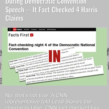 Fact Check: CNN's Fact Check Did NOT Find Harris 'Lied 113 Times' During Convention Speech